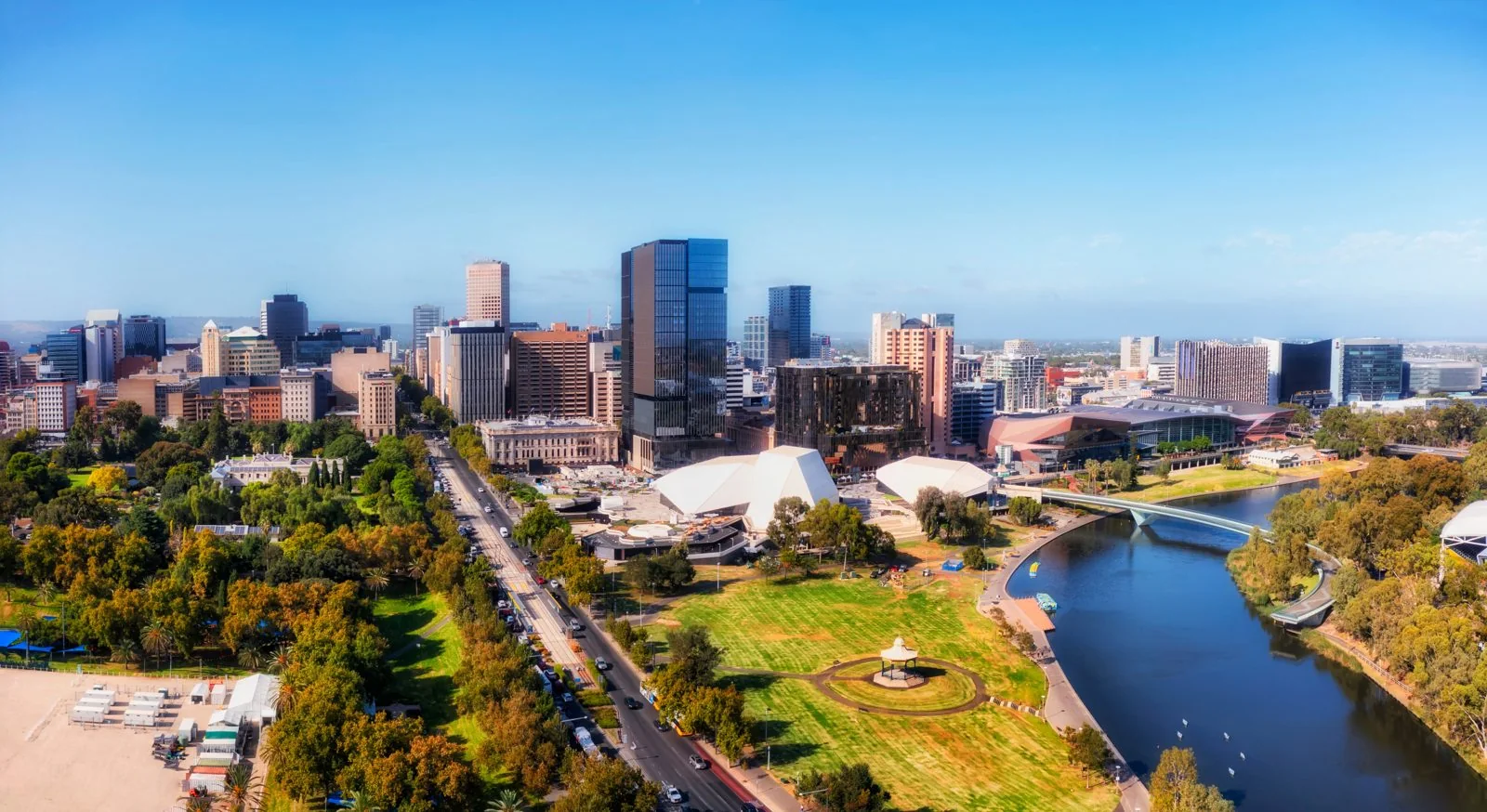 Adelaide skyline and the River Torrens